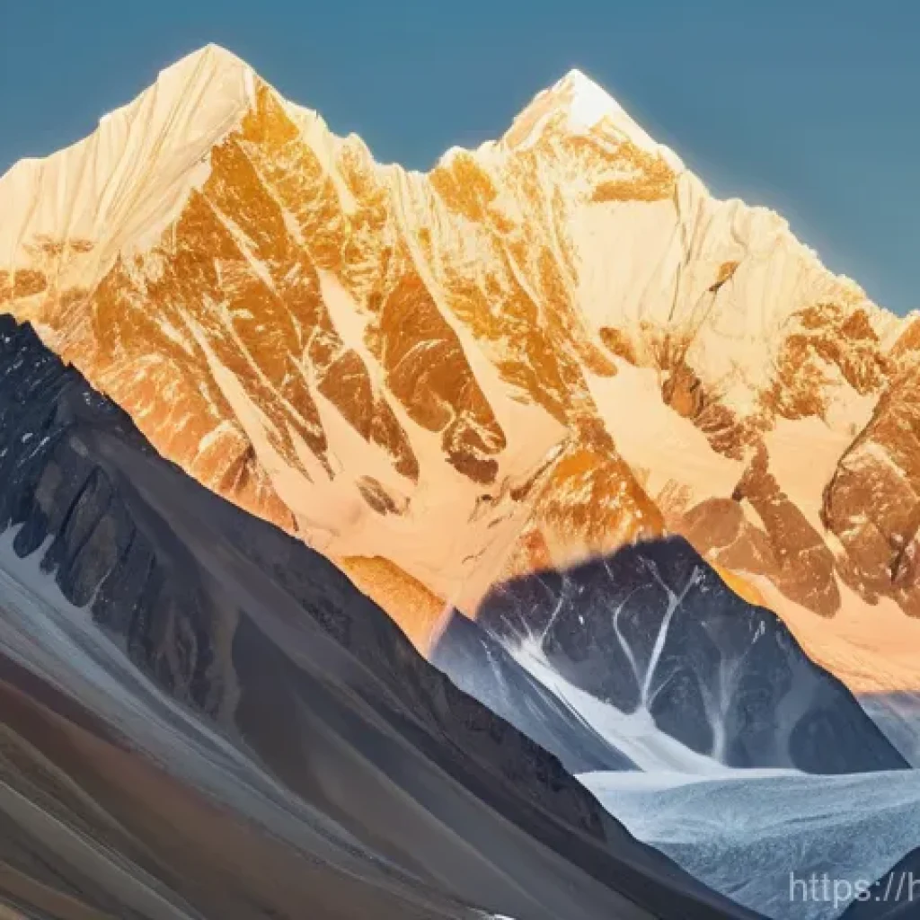 키르기스스탄에서 가볼 만한 산맥 - A breathtaking panoramic view of the majestic Tian Shan mountain range at sunrise. The jagged, snow-...