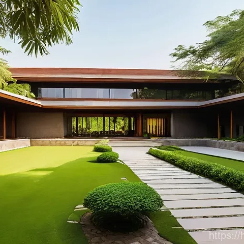 오슈 바자르 탐방 - **Prompt 1: Serene Entrance and Modern Spirituality at Osho International Meditation Resort**
"A...