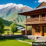 키르기스스탄 저렴한 숙소 - A cozy traditional Kyrgyz guesthouse nestled in a serene mountain village, decorated with colorful l...